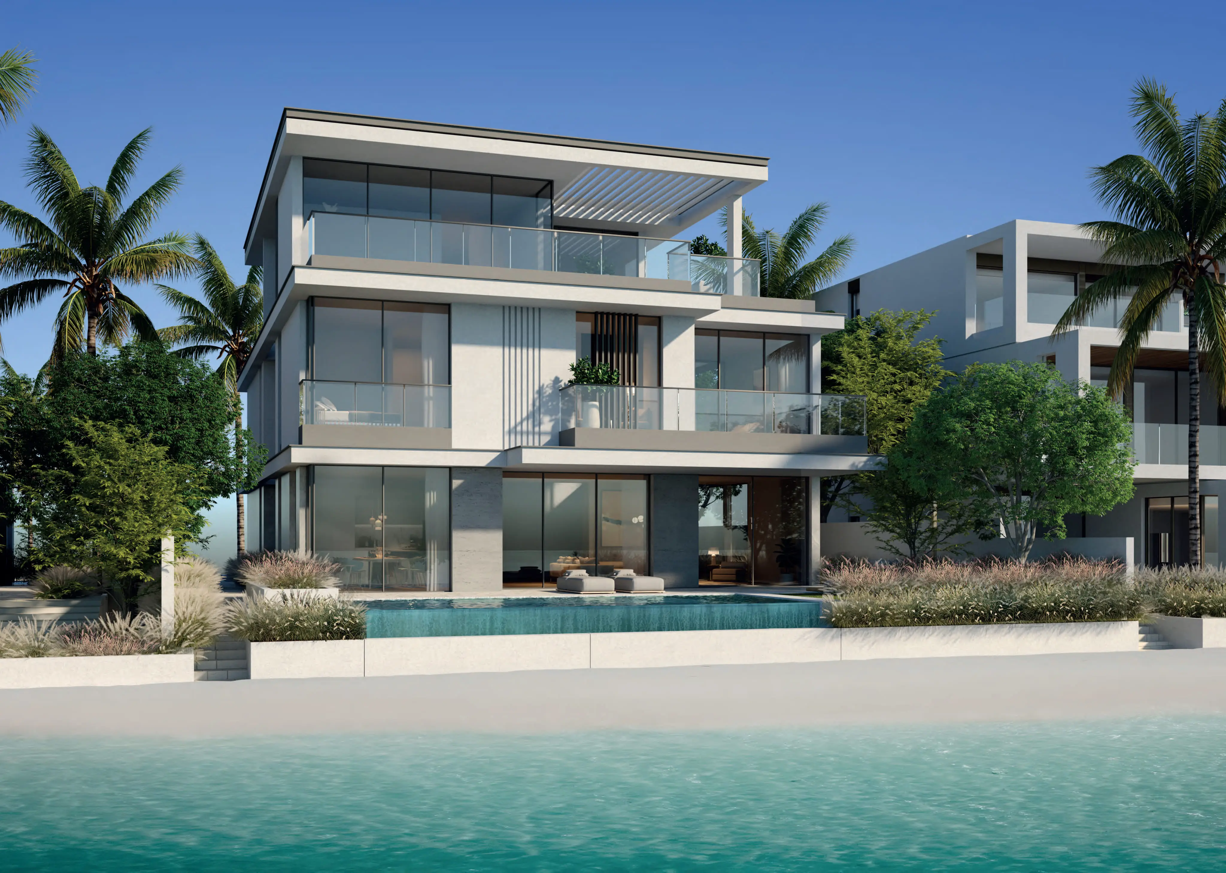 Modern villa exterior, artist impression