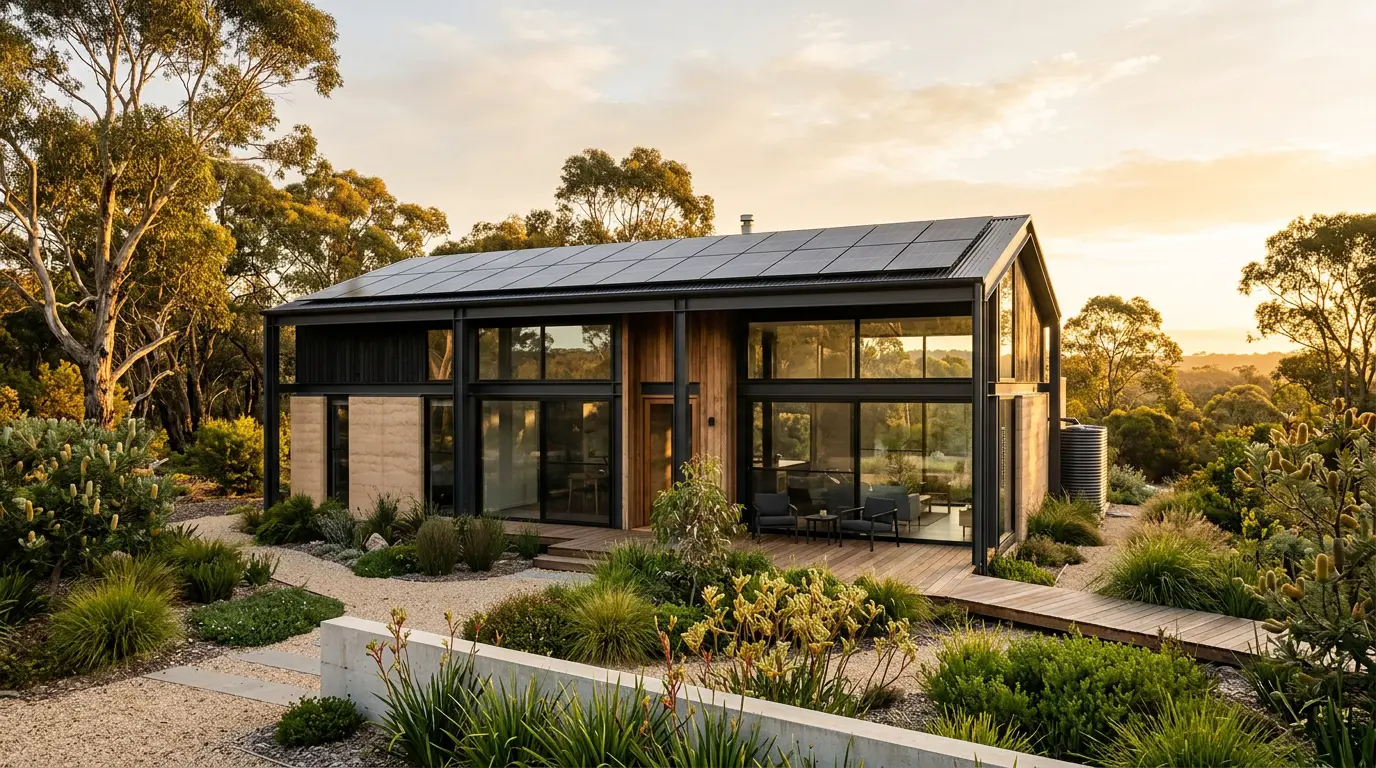 Home with natural landscaping